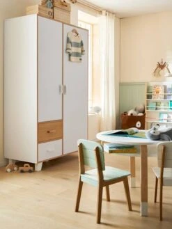 Armoire 2 Portes + 2 Tiroirs LIGNE HOPLA Blanc - Vertbaudet -Meubles Pour Enfants Magasin armoire 2 portes 2 tiroirs ligne hopla 3