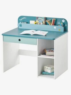 Bureau Maternelle ROAAR Blanc Moyen Uni Avec Decor - Vertbaudet -Meubles Pour Enfants Magasin bureau maternelle roaar 3