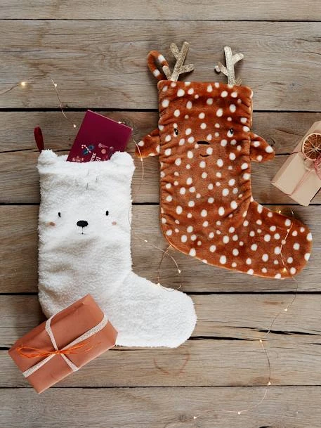 Chaussette De Noël Fausse Fourrure Renne Marron - Vertbaudet 2 Chaussette De Noël Fausse Fourrure Renne Marron - Vertbaudet – Image 2