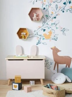 Coffre De Rangement Bunny Rose Clair/bois - Vertbaudet -Meubles Pour Enfants Magasin coffre de rangement bunny 3