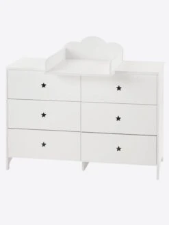 Commode 6 Tiroirs LIGNE SIRIUS Blanc Clair Uni - Vertbaudet -Meubles Pour Enfants Magasin commode 6 tiroirs ligne sirius 2
