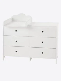 Commode 6 Tiroirs LIGNE SIRIUS Blanc Clair Uni - Vertbaudet -Meubles Pour Enfants Magasin commode 6 tiroirs ligne sirius 3
