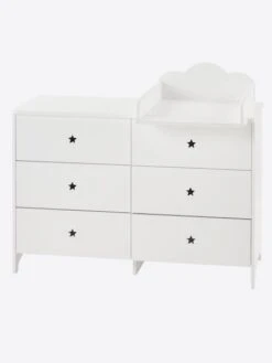 Commode 6 Tiroirs LIGNE SIRIUS Blanc Clair Uni - Vertbaudet -Meubles Pour Enfants Magasin commode 6 tiroirs ligne sirius 4