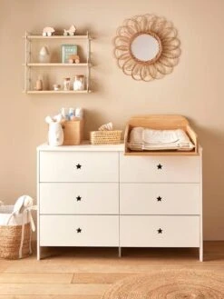 Commode 6 Tiroirs LIGNE SIRIUS Blanc Clair Uni - Vertbaudet -Meubles Pour Enfants Magasin commode 6 tiroirs ligne sirius 5