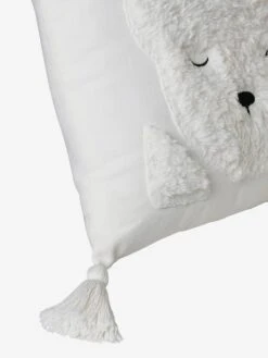 Coussin Avec Applications Sherpa Ours Berbère Ecru - Vertbaudet -Meubles Pour Enfants Magasin coussin avec applications sherpa ours berbere 2