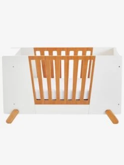 Lit Bébé Avec Barrière Amovible + Rangement Bibliothèque LIGNE PIROUETTE Blanc - Vertbaudet -Meubles Pour Enfants Magasin lit bebe avec barriere amovible rangement bibliotheque ligne pirouette 4