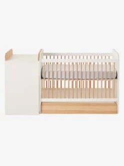 Lit Combiné évolutif Avec Rangements Et Table à Langer LIGNE ECLIPSE Blanc / Bois - Vertbaudet -Meubles Pour Enfants Magasin lit combine evolutif avec rangements et table a langer ligne eclipse 5