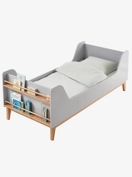 Lit Enfant Avec Rangements Livres Ligne FJORD Gris/bois - Vertbaudet 1 Lit Enfant Avec Rangements Livres Ligne FJORD Gris/bois - Vertbaudet