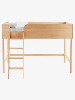 Lit Mi-hauteur LIGNE CONFETTI NATURE Marron - Vertbaudet -Meubles Pour Enfants Magasin lit mi hauteur ligne confetti nature 2