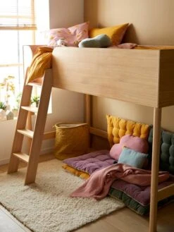 Lit Mi-hauteur LIGNE CONFETTI NATURE Marron - Vertbaudet -Meubles Pour Enfants Magasin lit mi hauteur ligne confetti nature 4