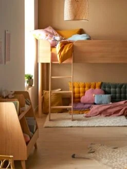 Lit Mi-hauteur LIGNE CONFETTI NATURE Marron - Vertbaudet -Meubles Pour Enfants Magasin lit mi hauteur ligne confetti nature 5