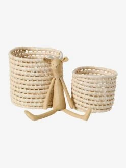 Meubles Pour Enfants Magasin 7 Lot De 2 Paniers Feuilles De Maïs Naturel - Vertbaudet