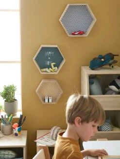 Lot De 3 étagères Hexagones Enfant Bois/multicolore - Vertbaudet -Meubles Pour Enfants Magasin lot de 3 etageres hexagones enfant 3