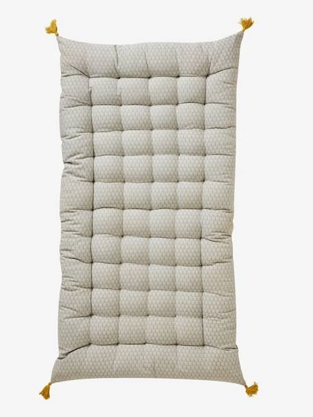 Matelas De Sol Avec Pompons Gris Clair Imprimé - Vertbaudet 1 Matelas De Sol Avec Pompons Gris Clair Imprimé - Vertbaudet
