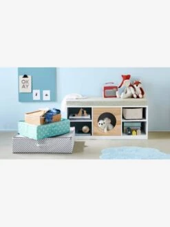 Meuble 2 En 1 Rangement + Banquette Hublot Blanc/bois - Vertbaudet -Meubles Pour Enfants Magasin meuble 2 en 1 rangement banquette hublot 3