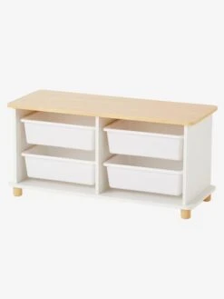 Meuble De Rangement + 4 Bacs LIGNE PTILOU Blanc/bois - Vertbaudet 8 Meuble De Rangement + 4 Bacs LIGNE PTILOU Blanc/bois - Vertbaudet -Meubles Pour Enfants Magasin meuble de rangement 4 bacs ligne ptilou 2