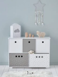 Meuble De Rangement 5 Bacs LIGNE SIRIUS Blanc/gris - Vertbaudet -Meubles Pour Enfants Magasin meuble de rangement 5 bacs ligne sirius 2
