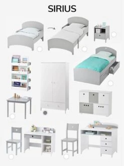 Meuble De Rangement 5 Bacs LIGNE SIRIUS Blanc/gris - Vertbaudet -Meubles Pour Enfants Magasin meuble de rangement 5 bacs ligne sirius 3