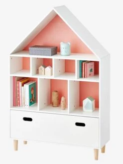 Meuble De Rangement 9 Cases Maison Blanc/bleu - Vertbaudet -Meubles Pour Enfants Magasin meuble de rangement 9 cases maison 3