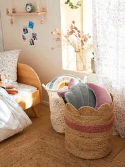 Panier En Jute Festonné Fiore Osier/rose - Vertbaudet -Meubles Pour Enfants Magasin panier en jute festonne fiore 3