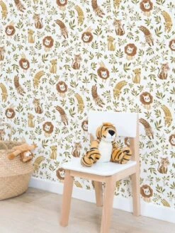 Papier Peint Animaux Savane Felidae LILIPINSO Bronze - Lilipinso -Meubles Pour Enfants Magasin papier peint animaux savane felidae lilipinso 2