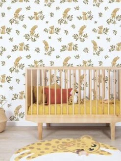 Papier Peint Léopard Savane Felidae LILIPINSO Ocre - Lilipinso -Meubles Pour Enfants Magasin papier peint leopard savane felidae lilipinso 2
