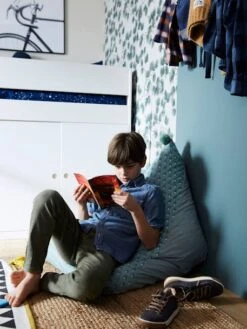 Pouf Poire Palmettes Vert - Vertbaudet -Meubles Pour Enfants Magasin pouf poire palmettes 2