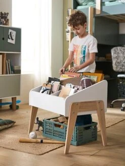 Rangement Livres LIGNE RETRO Blanc Clair Uni - Vertbaudet -Meubles Pour Enfants Magasin rangement livres ligne retro 3