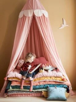 Rideau Ciel De Lit PRINCESSE NATURE Rose - Vertbaudet -Meubles Pour Enfants Magasin rideau ciel de lit princesse nature 5