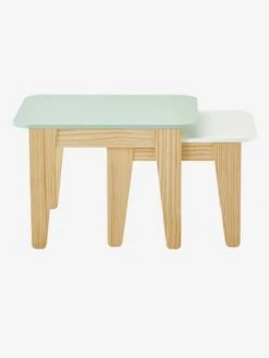 Tables Gigognes Gris Vert/bois + Blanc/bois - Vertbaudet 9 Tables Gigognes Gris Vert/bois + Blanc/bois - Vertbaudet -Meubles Pour Enfants Magasin tables gigognes 3