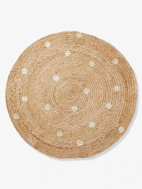 Tapis Jute à Pois Dorés Beige Clair Uni Avec Decor - Vertbaudet 1 Tapis Jute à Pois Dorés Beige Clair Uni Avec Decor - Vertbaudet